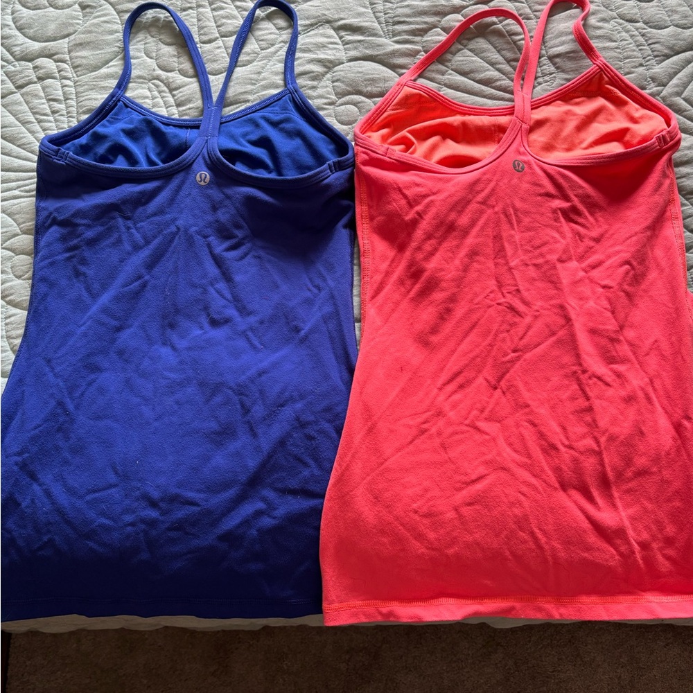 Lululemon Blue and Pink Tank Tops